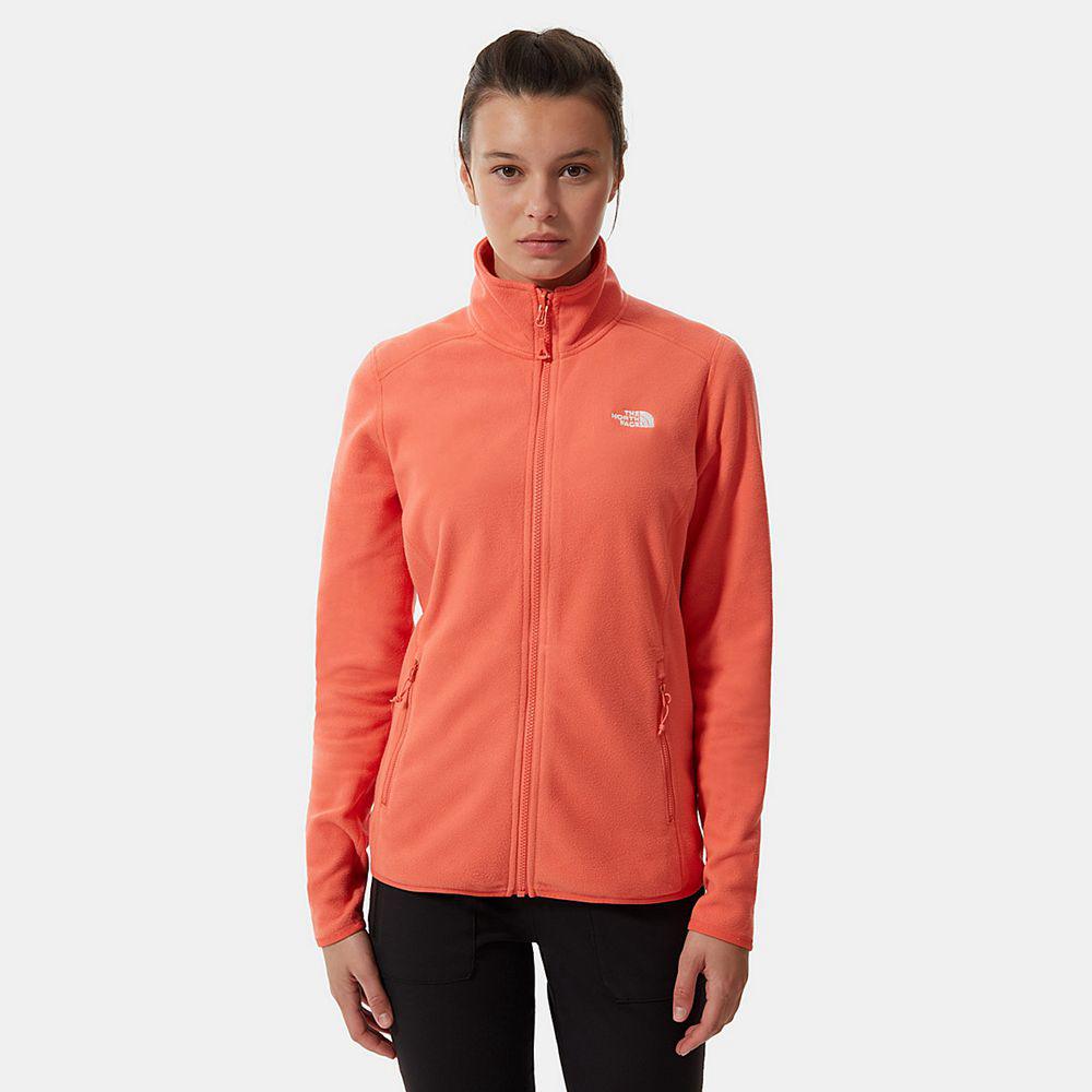 The North Face 100 Glacier Full-Zip Γυναικεια Fleece - Πορτοκαλι (CALJ17405)